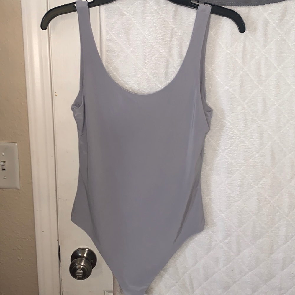 Baby blue thong bodysuit